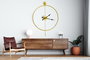 Wallity Mclock-00101 Reloj de Pared Decorativo de Metal Color Dorado 58x80cm